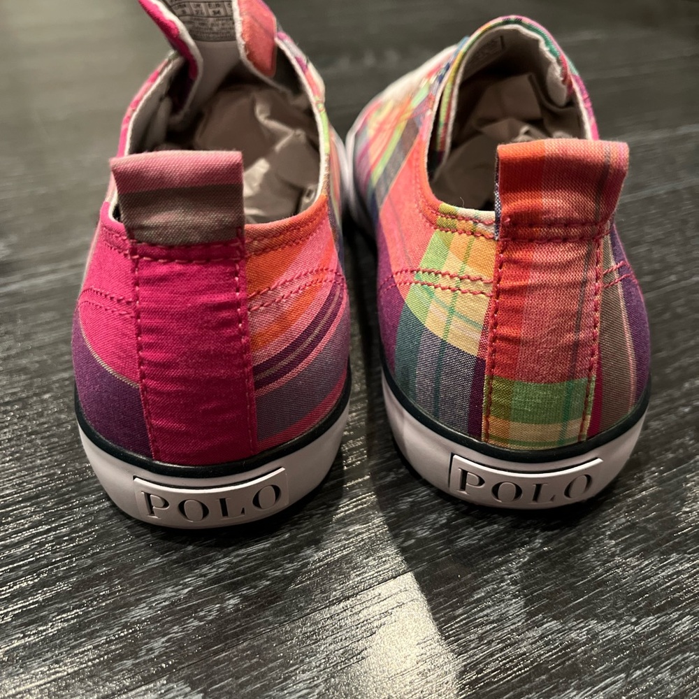Polo Ralph Lauren Harbour Low pink Shoes Sneakers new GS Youth Girls Size 3 - Picture 7 of 13
